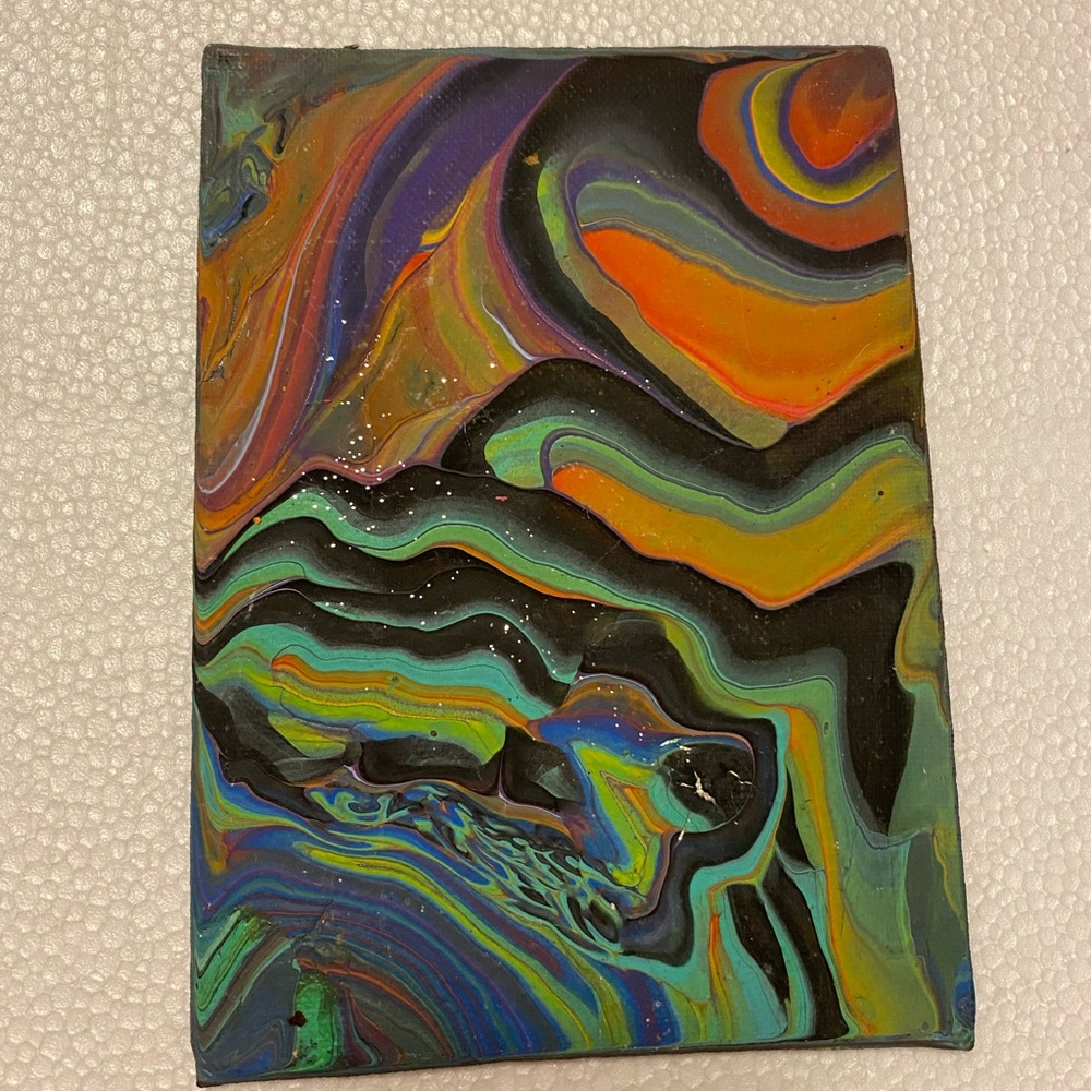 Abstract Multicolor Canvas Art three medium to small sized paintings